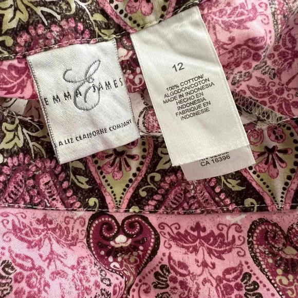 Vintage Y2K Paisley Brown Pink Print Tiered Midi Skirt Size 12 Fairy Grunge Boho - Picture 6 of 8